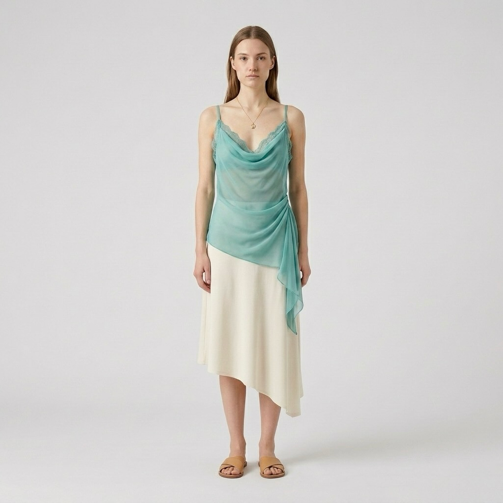 Lace-Edged Drape Cami