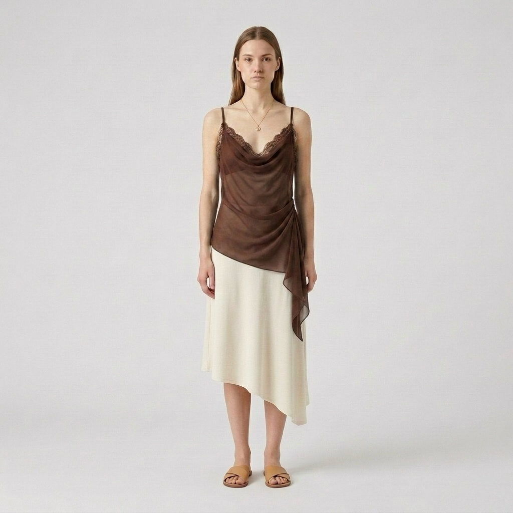 Lace-Edged Drape Cami