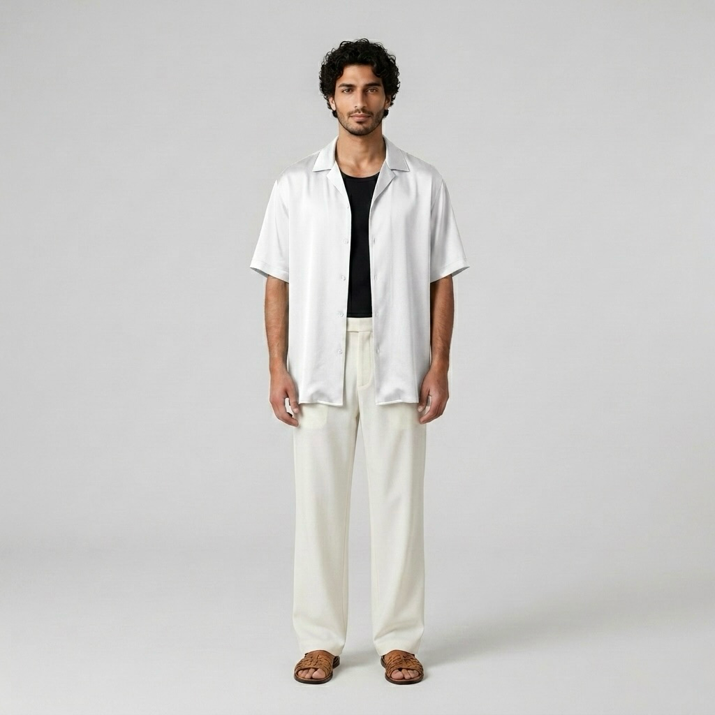 Silky Camp-Collar Resort Shirt