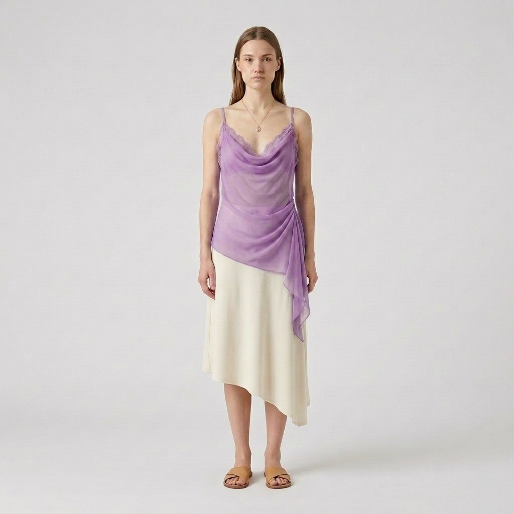 Lace-Edged Drape Cami