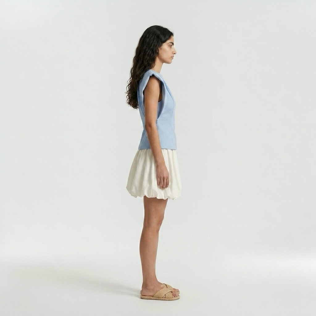 Cap-Sleeve Top & Bubble Skirt Set