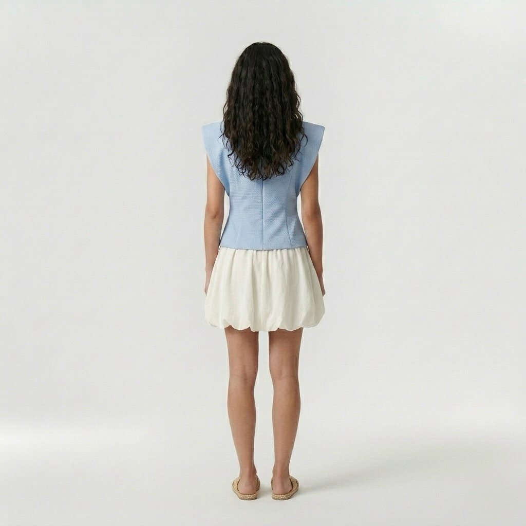 Cap-Sleeve Top & Bubble Skirt Set