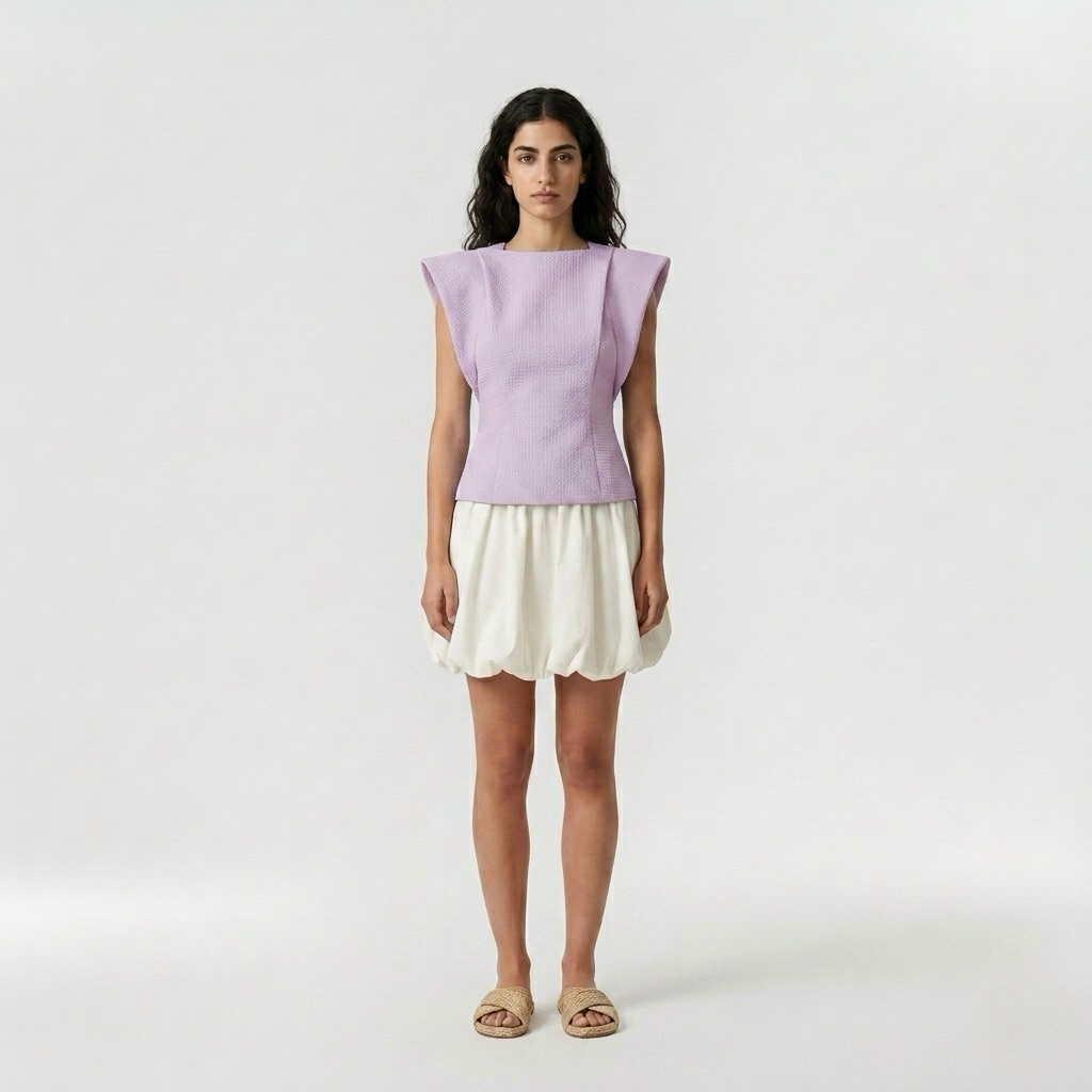 Cap-Sleeve Top & Bubble Skirt Set