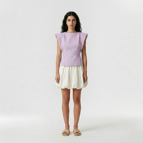Cap-Sleeve Top & Bubble Skirt Set