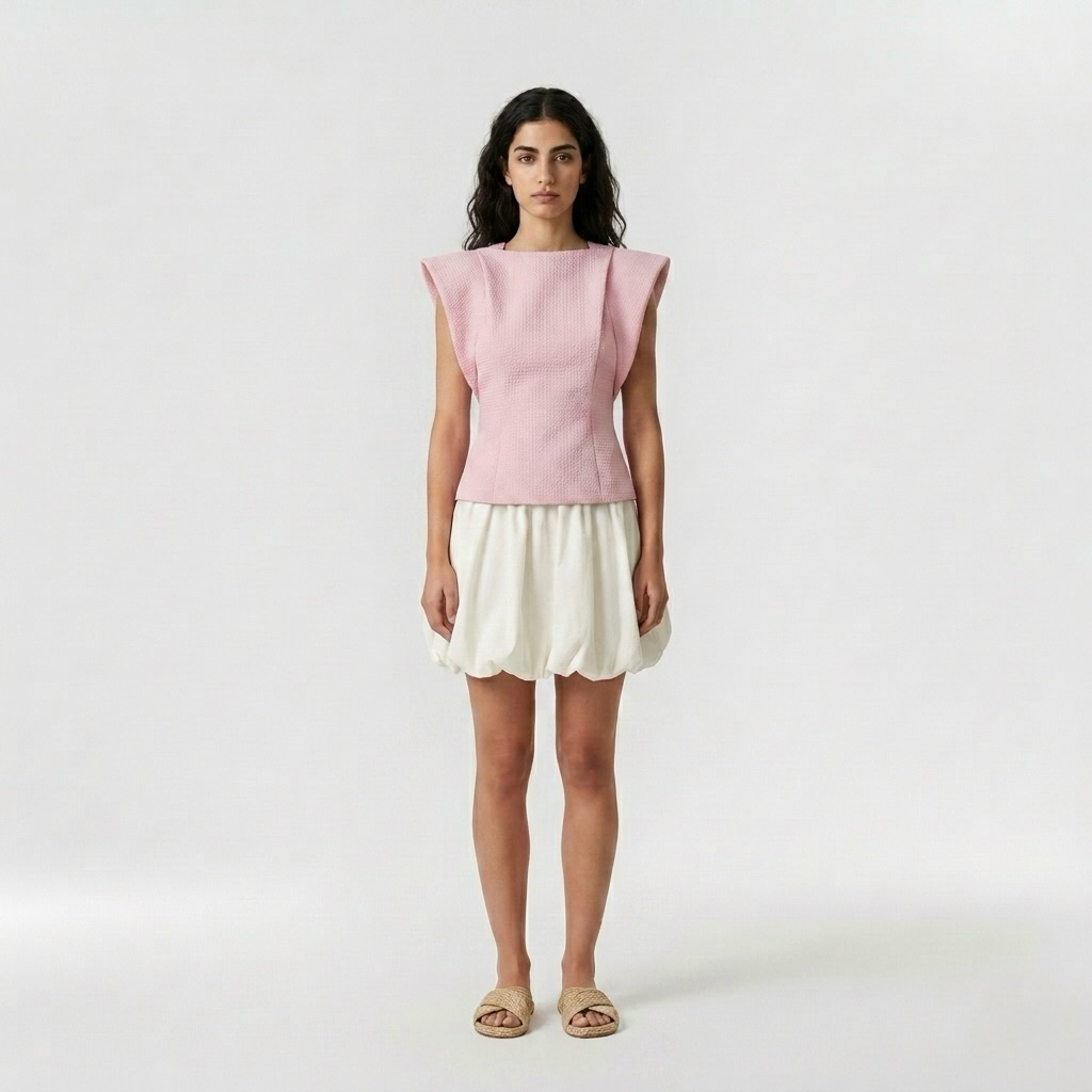 Cap-Sleeve Top & Bubble Skirt Set