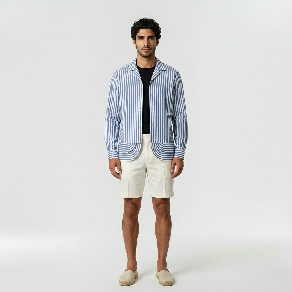 Riviera Stripe Camp Shirt