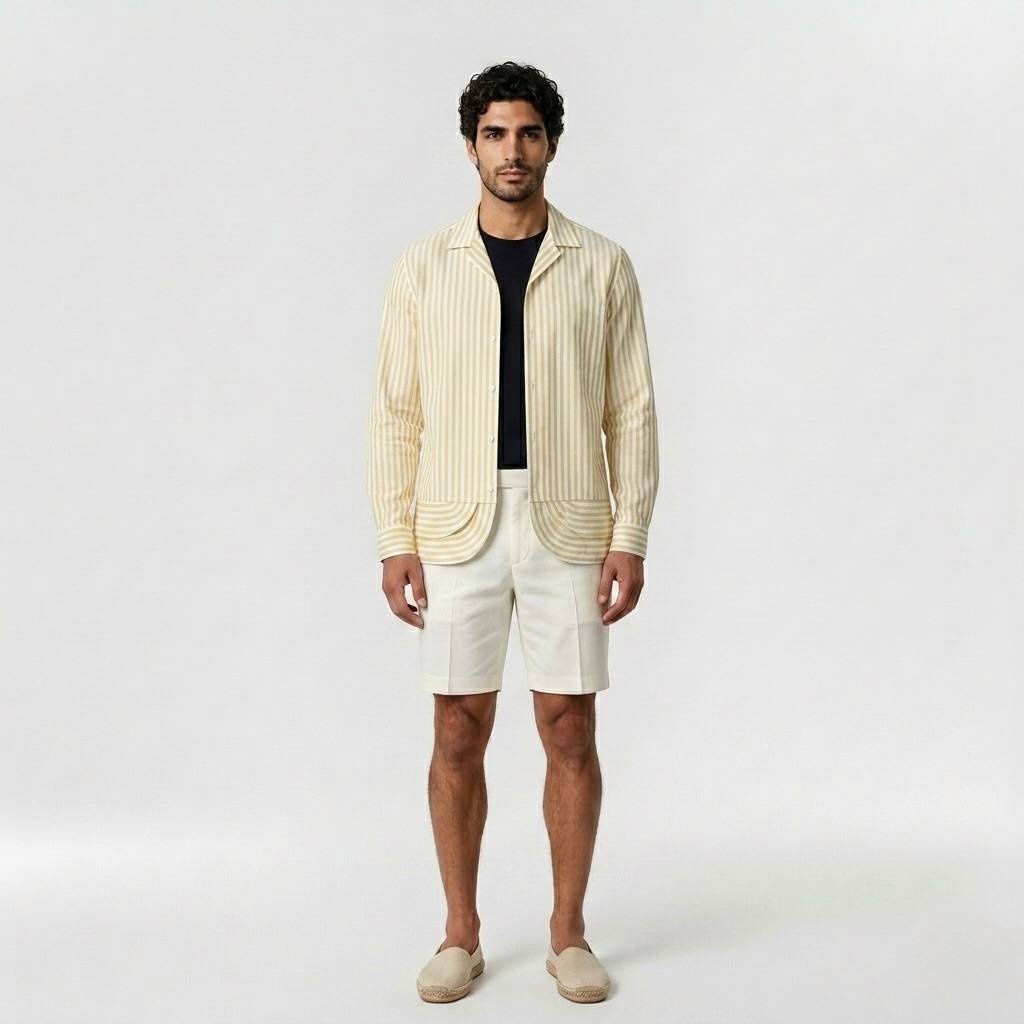 Riviera Stripe Camp Shirt