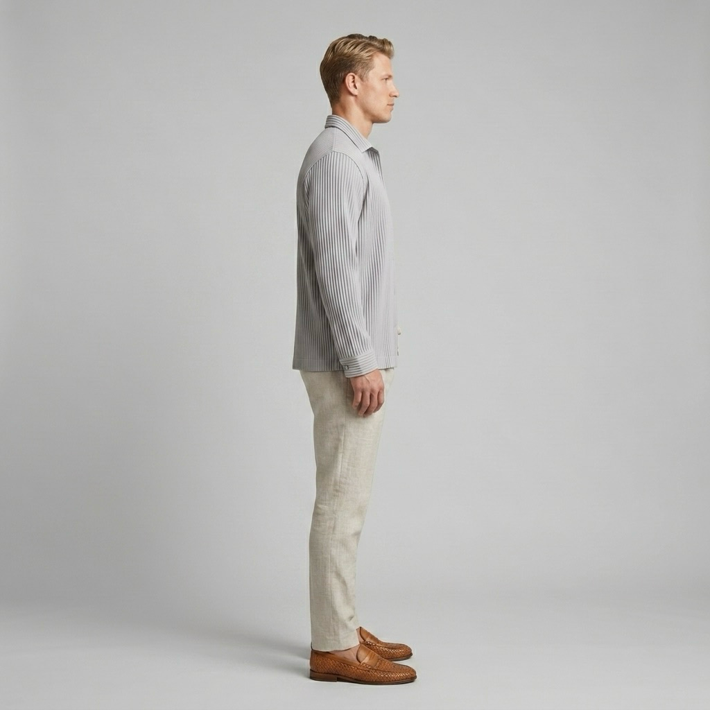 Pleated-Texture Casual Shirt