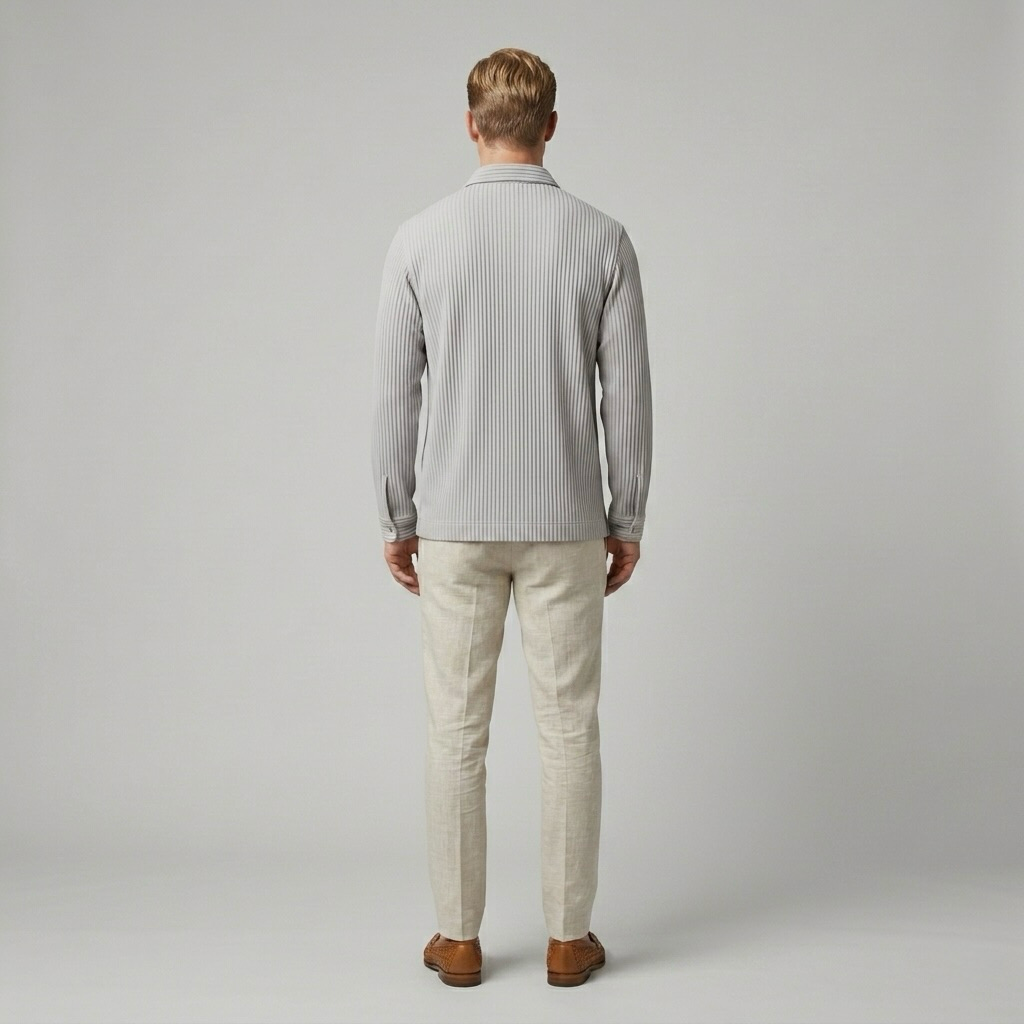 Pleated-Texture Casual Shirt