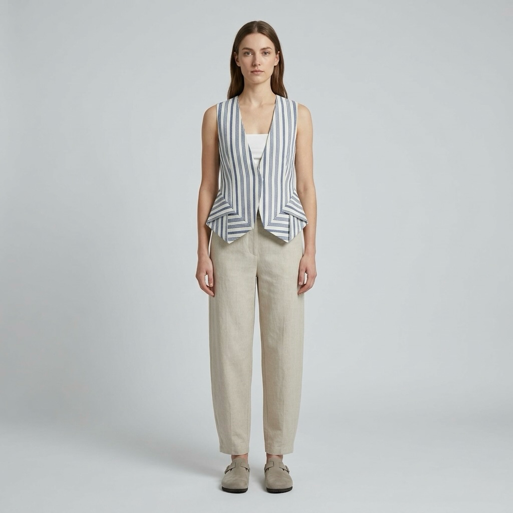 Pinstripe Waterfall Vest