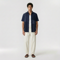 Contrast-Panel Camp Shirt