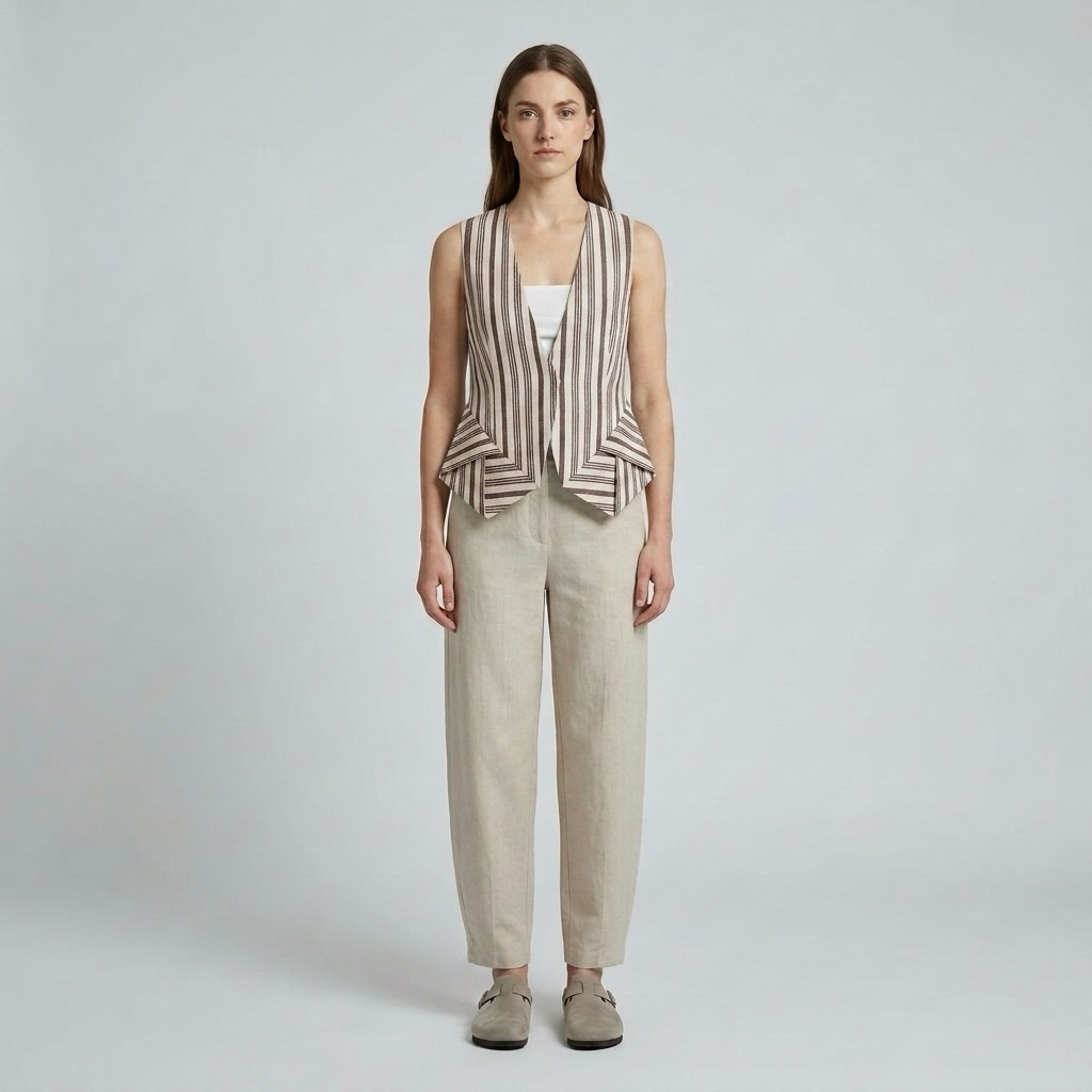 Pinstripe Waterfall Vest