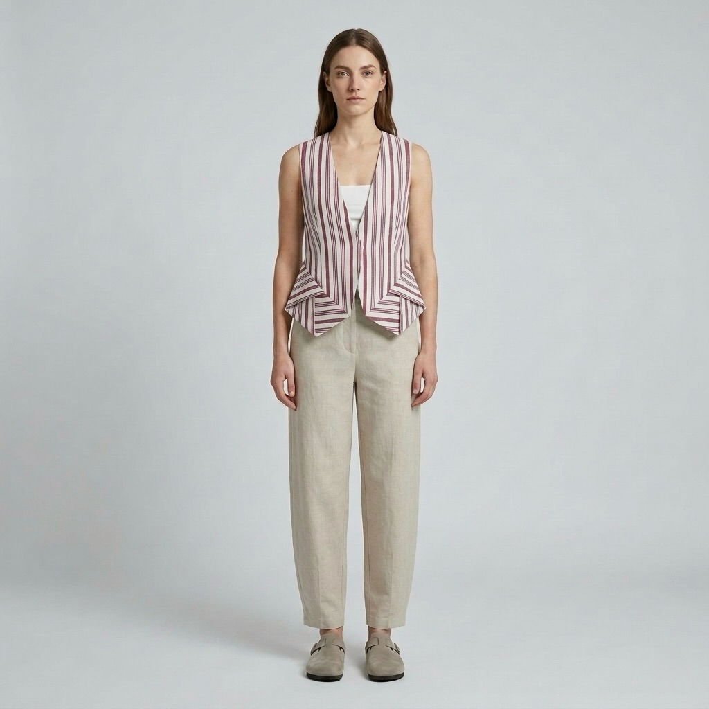 Pinstripe Waterfall Vest