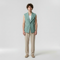 Oversized-Lapel Sleeveless Blazer