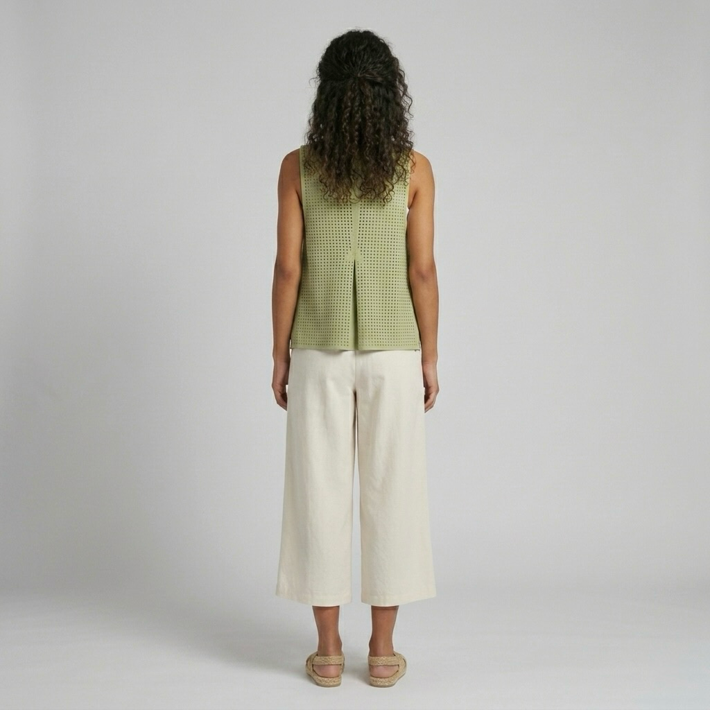 Perforated Waterfall Layering Vest