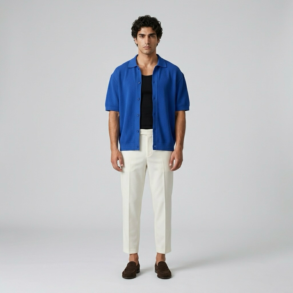 Woven-Texture Holiday Shirt