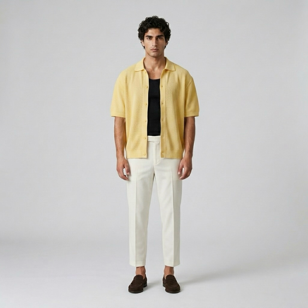 Woven-Texture Holiday Shirt