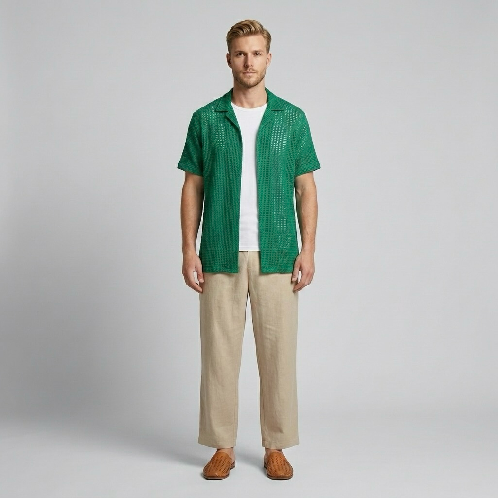 Airy Open-Knit Shirt