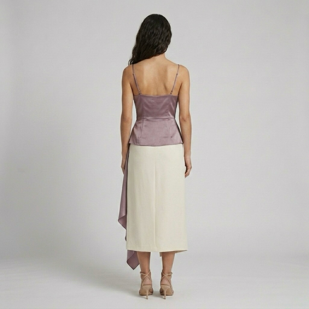 Satin Cowl-Drape Top