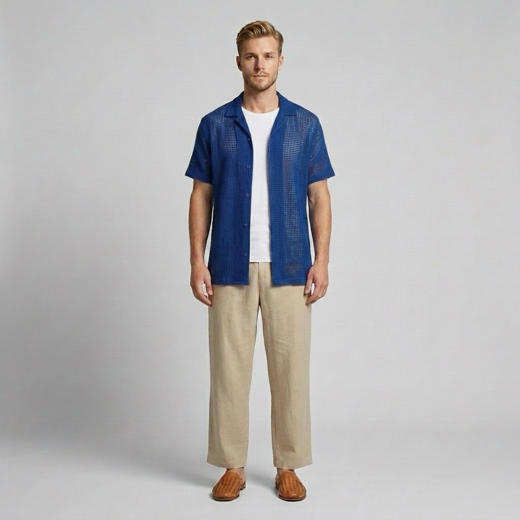 Airy Open-Knit Shirt