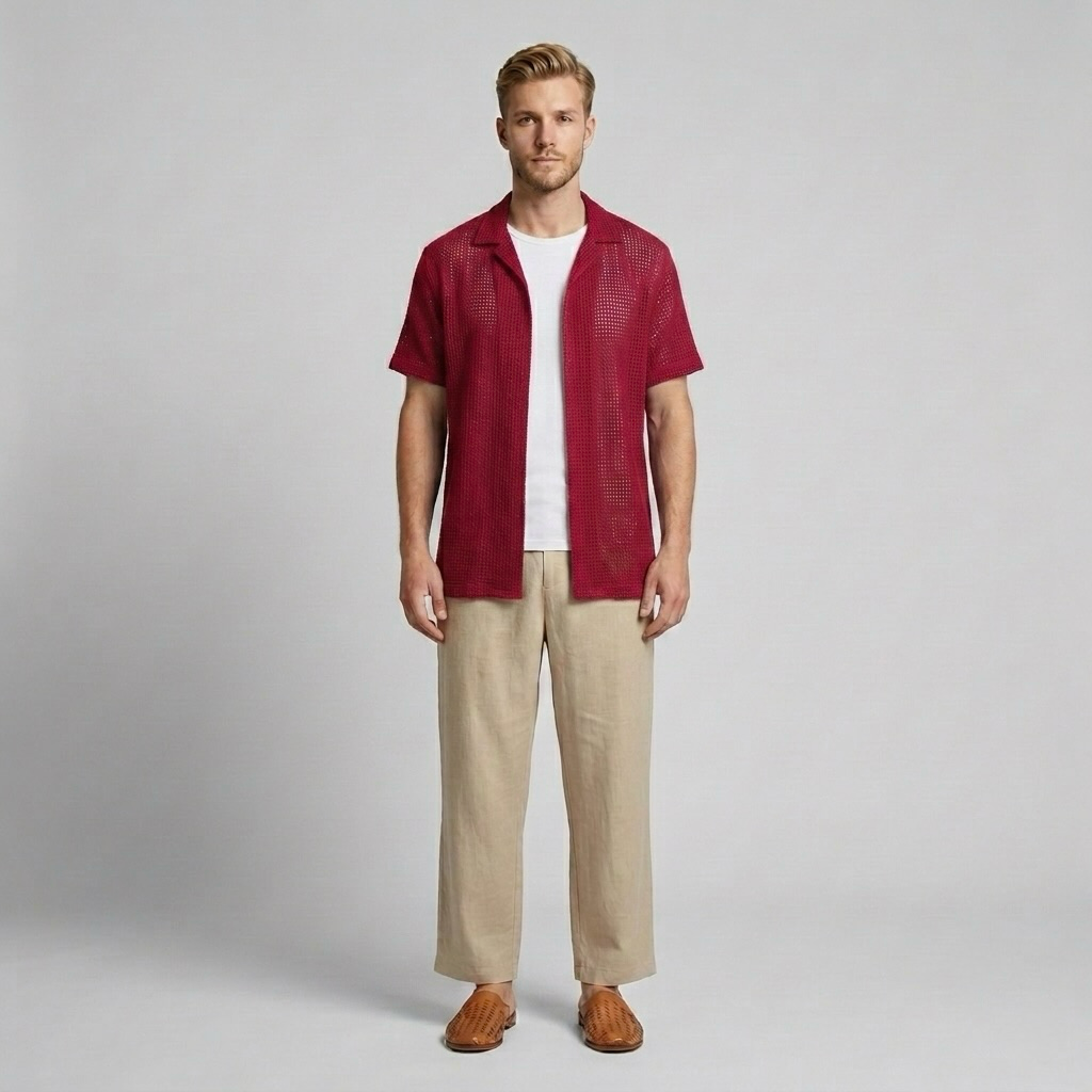 Airy Open-Knit Shirt