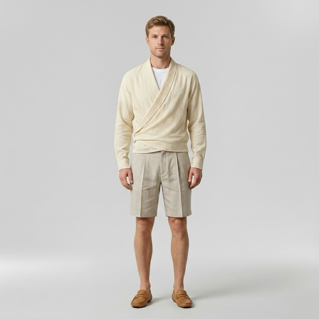 Wrap-Front Lightweight Knit
