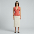 Zip-Front Peplum Utility Vest