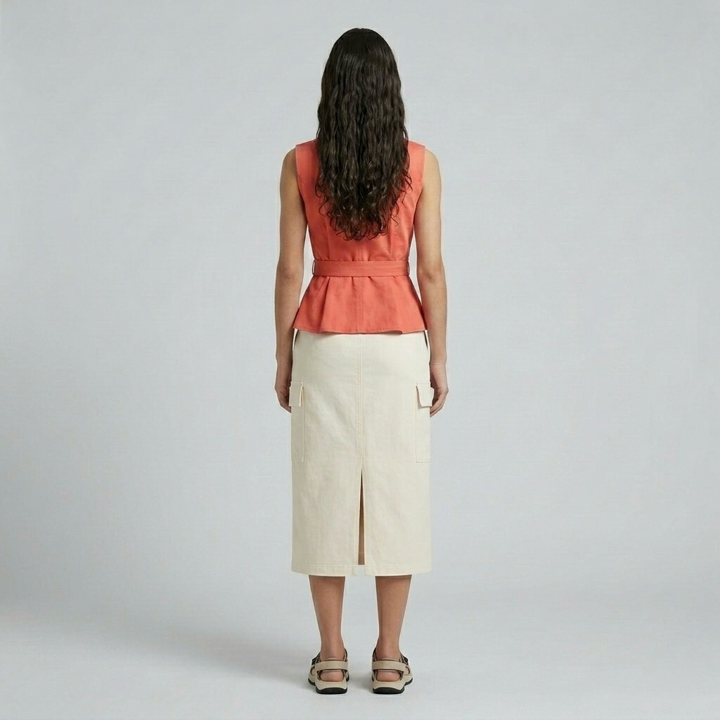 Zip-Front Peplum Utility Vest