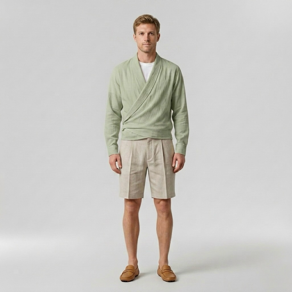 Wrap-Front Lightweight Knit