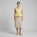 Scallop-Edge Broderie Peplum Top