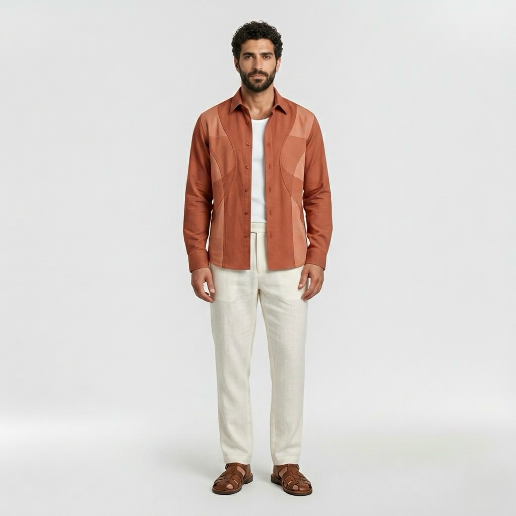 Panelled Long-Sleeve Shirt
