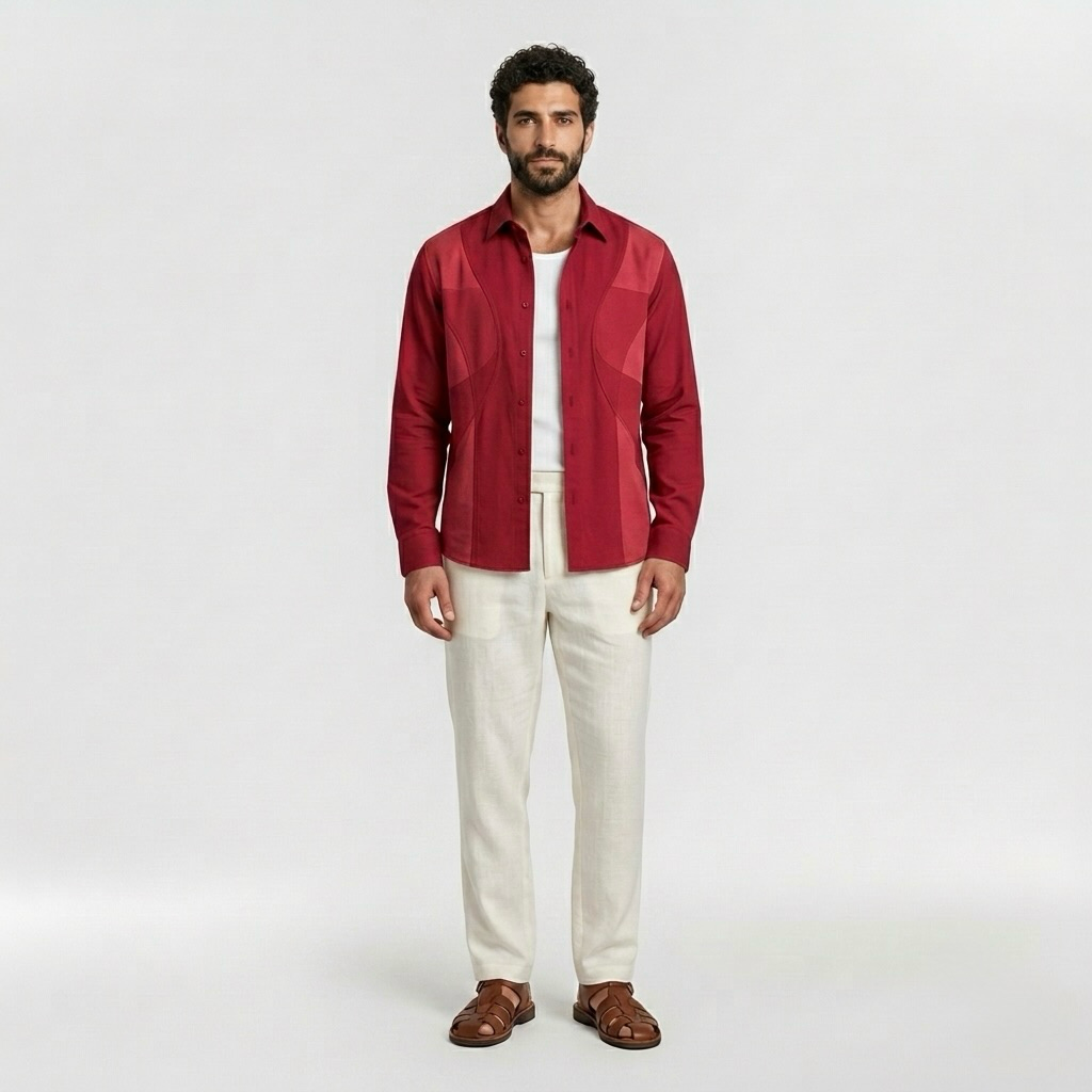 Panelled Long-Sleeve Shirt
