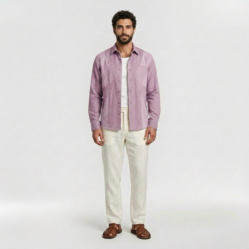 Panelled Long-Sleeve Shirt