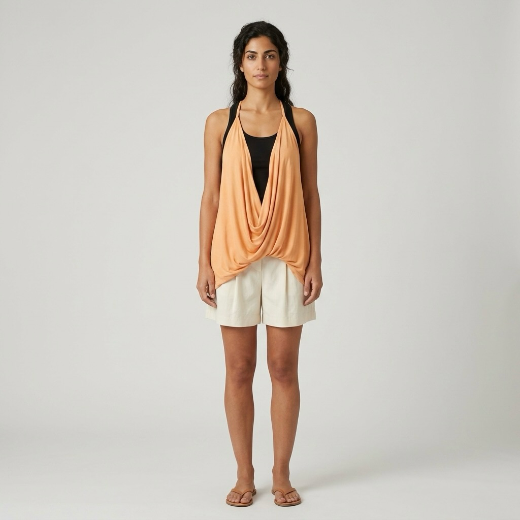 Halter Drape Overlay Top