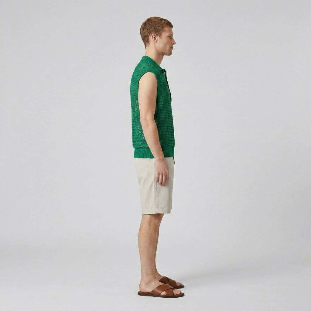 Sleeveless Knit Polo
