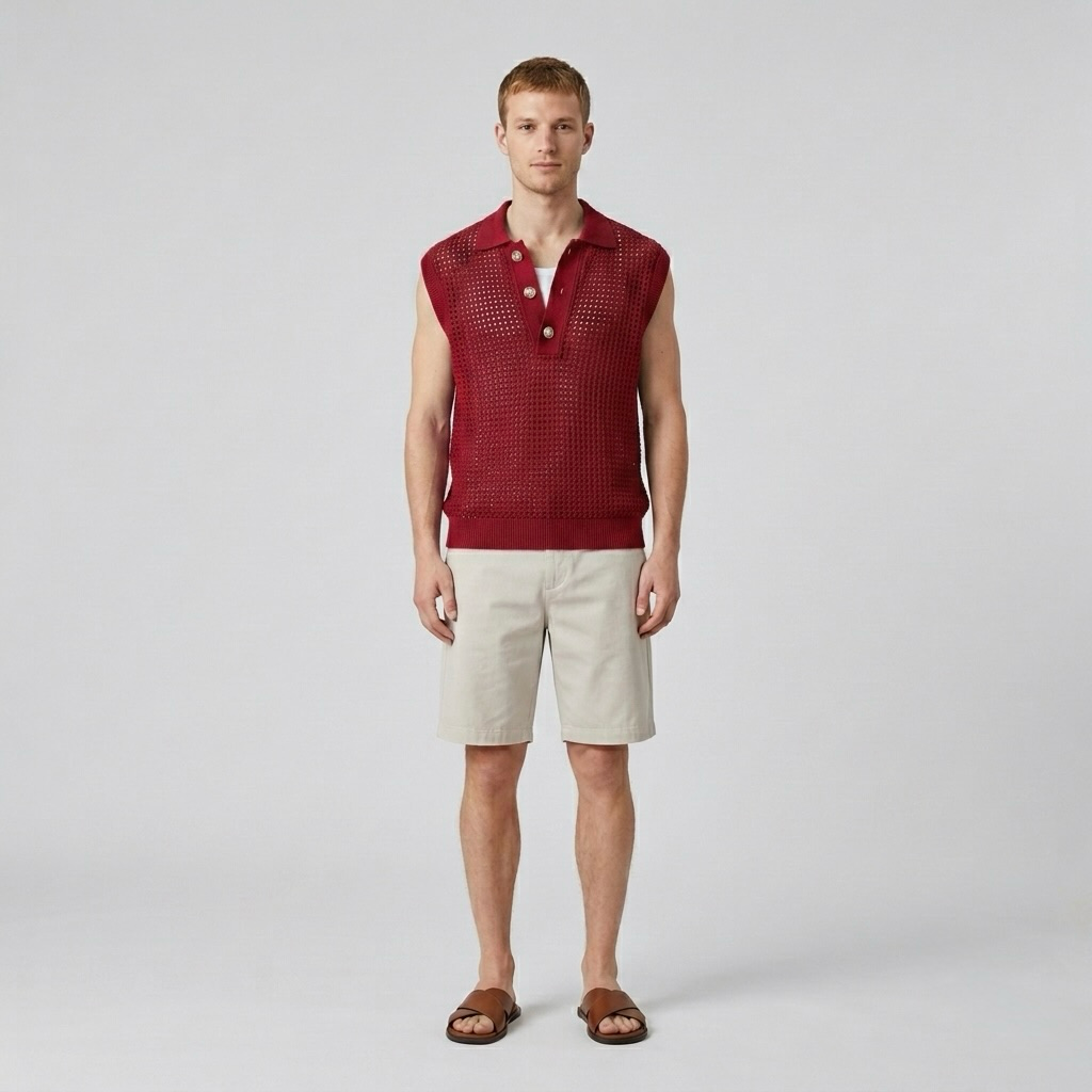 Sleeveless Knit Polo