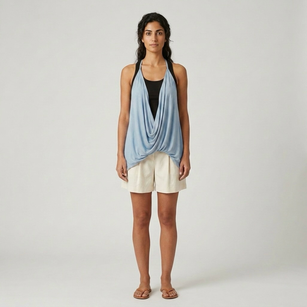 Halter Drape Overlay Top