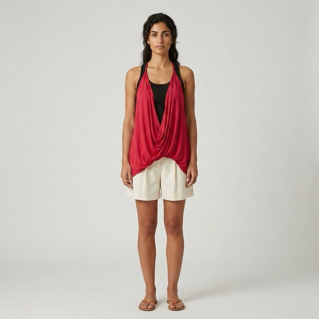 Halter Drape Overlay Top