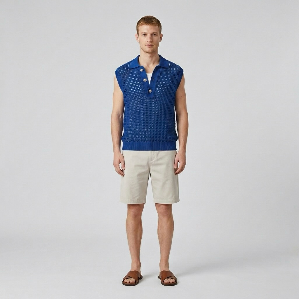 Sleeveless Knit Polo