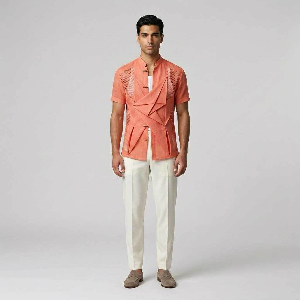 Fold-Detail Statement Shirt