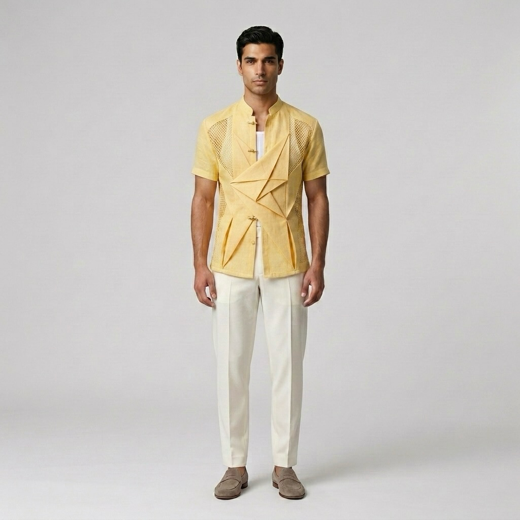 Fold-Detail Statement Shirt