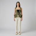 Square-Neck Laser-Cut Vest