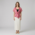 Tie-Wrap Satin Blouse