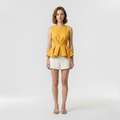 Pleat-Waist Sculpted Top