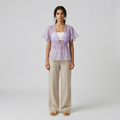 Semi-Sheer Flutter Blouse