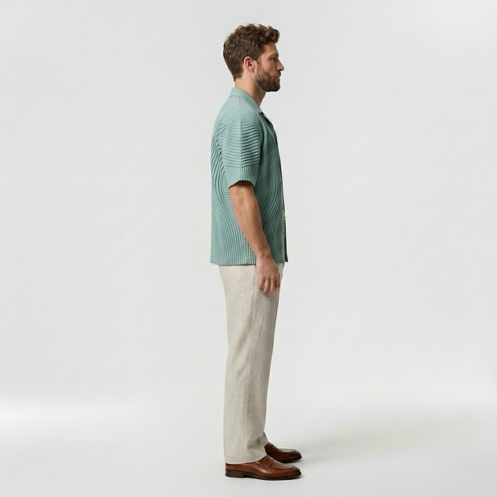 Wave-Pleat Statement Shirt