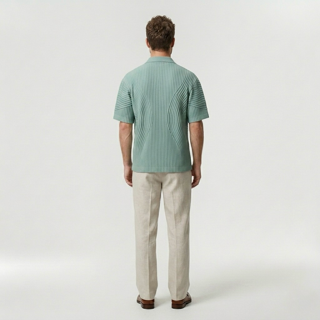 Wave-Pleat Statement Shirt