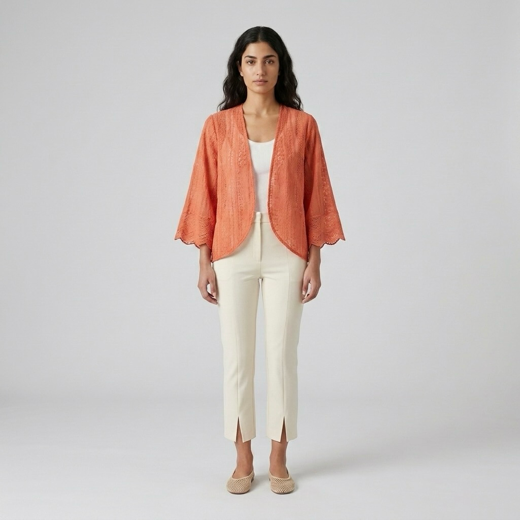 Lace Open Kimono Cover-Up