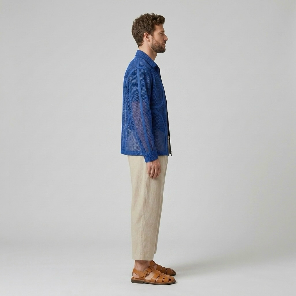 Semi-Sheer Mesh Overshirt