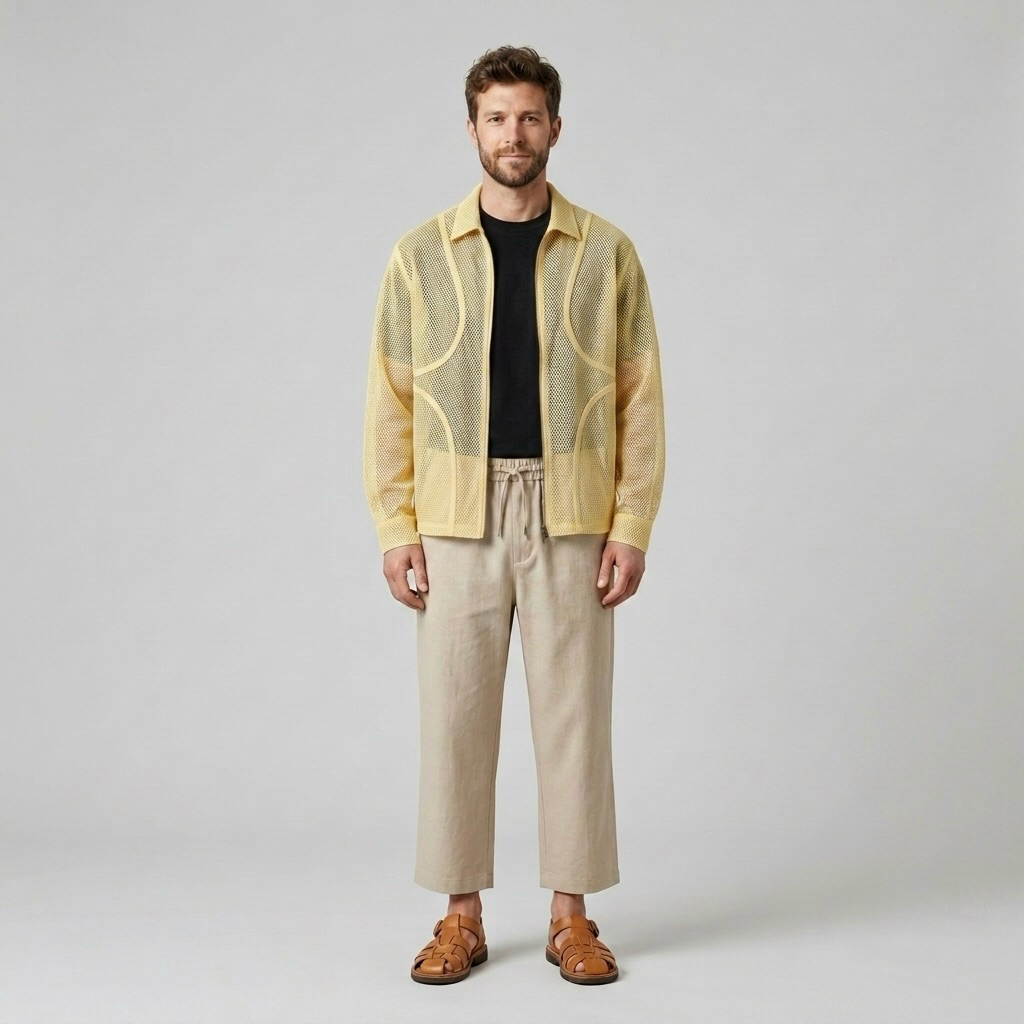 Semi-Sheer Mesh Overshirt